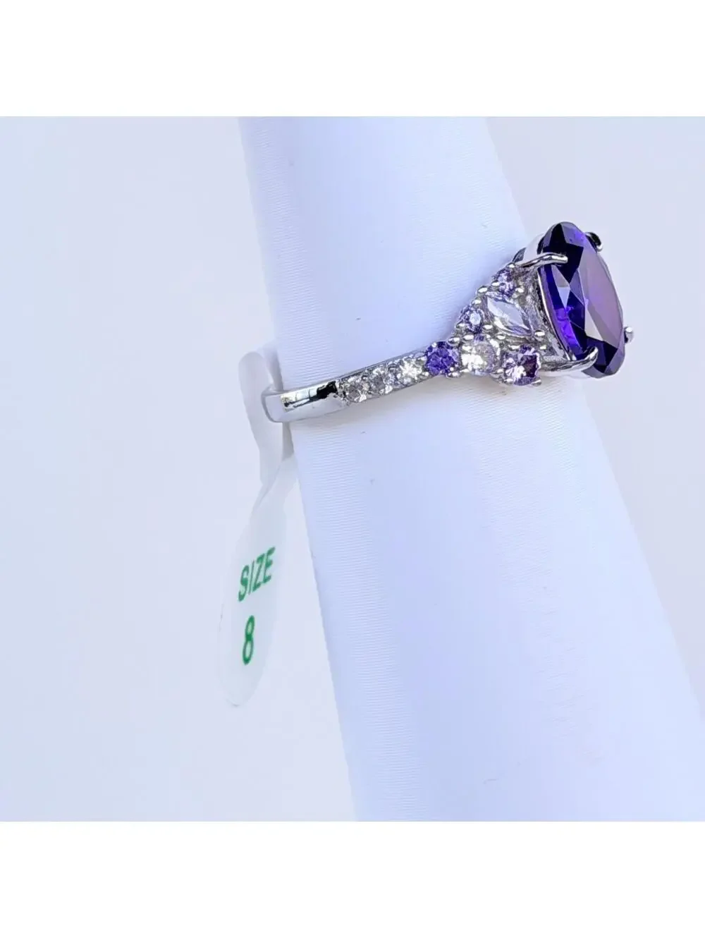 Bomb Party Sterling Club Ring Sz 8 Gradient of Amethyst on .925 Sterling Silver